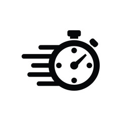 Speedy stopwatch icon illustrating fast time and quick delivery