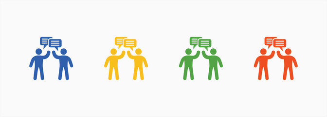 Communication Skills Icon Set Color Multiple Style Collection