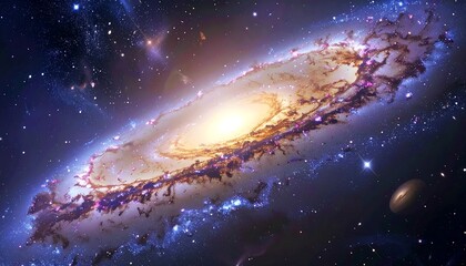 Fototapeta premium Spiral Galaxy - A Cosmic Dance of Stars and Dust.