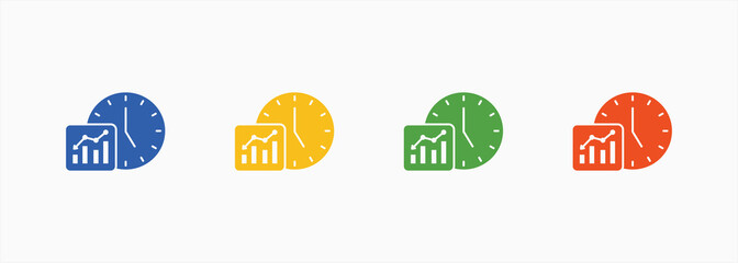 Time Dynamics Icon Set Color Multiple Style Collection