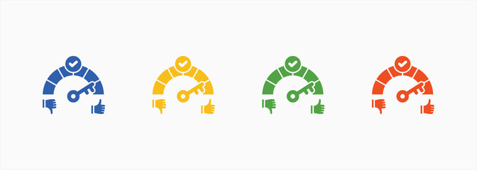 Key Performance Indicators Icon Set Color Multiple Style Collection