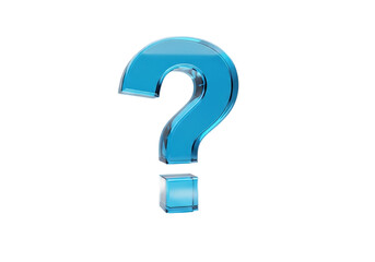 A single blue glass question mark