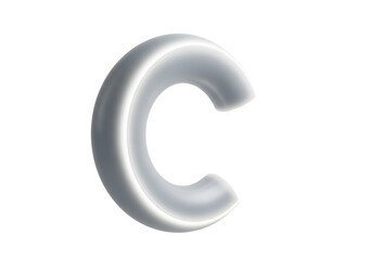 A 3d rendered silver letter c