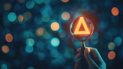 Magnifying glass triangle