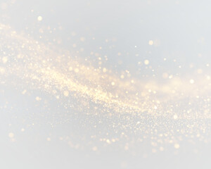 Golden light trails weave through the dark background. Bokeh orbs add depth and motion. Great for party visuals or invitations. PNG