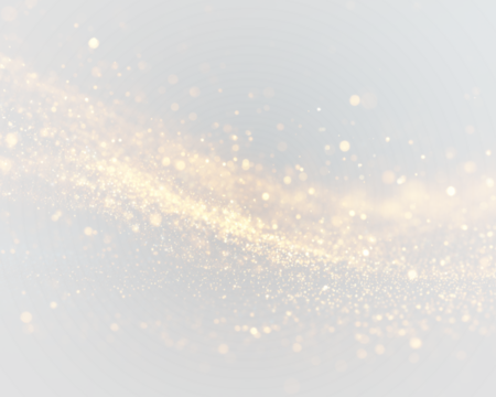 Golden light trails weave through the dark background. Bokeh orbs add depth and motion. Great for party visuals or invitations. PNG