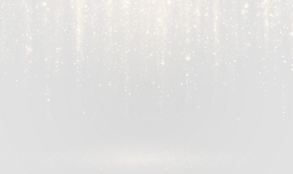 Soft twinkling gold dust and floating particles create a magical luminous overlay. Transparent PNG enhances Christmas, holiday, fantasy, and luxury-themed digital artwork.