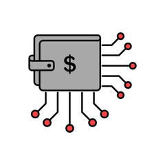 Icon a digital wallet, isolated against a clean background.