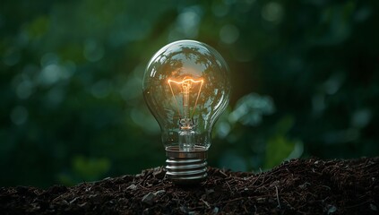 Lightbulb symbolizing nature inspired environmental ideas