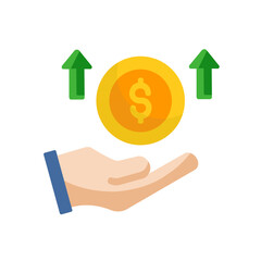Profit and Return Symbol. Vector illustration of financial improvement or successful investment.