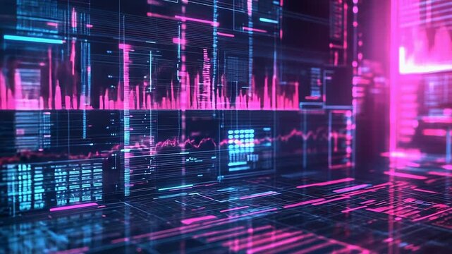 Digital data financial trading platform monitoring stock market fluctuations - Powered by Adobe