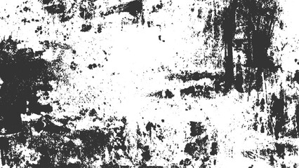 Black and white abstract grunge texture with distressed concrete or paint splatters vector