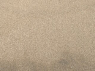 A flat, top-down view of smooth, dry, brown sand. Clean, minimal, and natural abstract texture background.