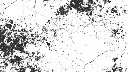 Obraz premium Black and white cracked grunge texture with scattered dark spots vector