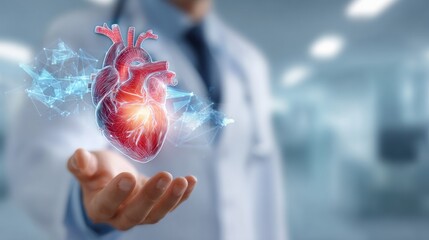Medical heart illustration on hand
