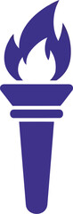 Purple torch icon symbol of inspiration and progress