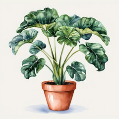Elegant Tropical Plant Watercolor Painting