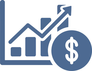 Financial growth chart with dollar symbol icon