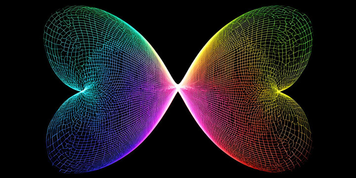 Chaos in Color: The Butterfly of Mathematical Motion, ai generated.