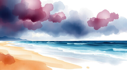 Dramatic Skies Over Ocean Shore