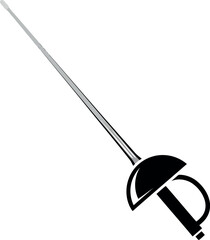 Fencing sword silhouette
