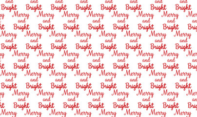 merry and bright christmas seamless red and white pattern background