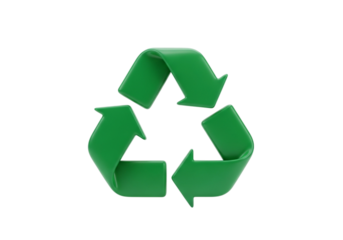A green recycling symbol