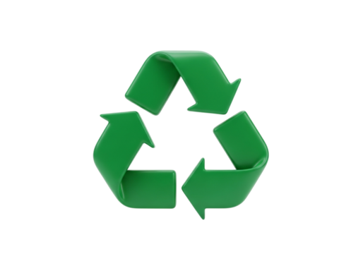 A green recycling symbol