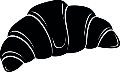 Black croissant silhouette bakery food icon