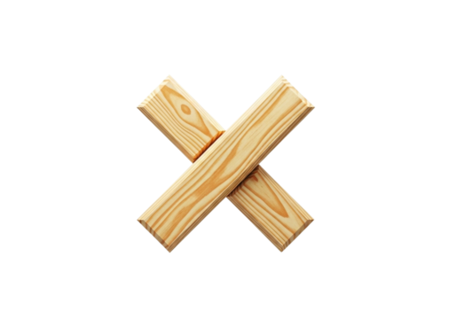 A clean wooden letter x