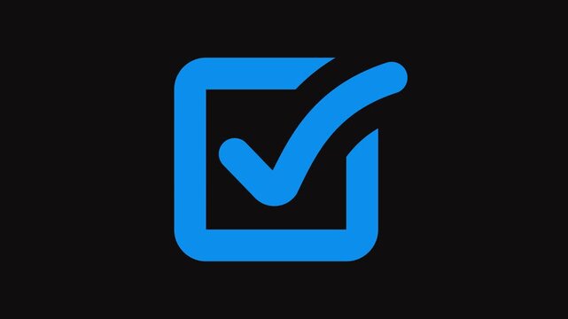 Animated green check mark icon indicating success or task completion. Perfect for business, UI design, and mobile apps.