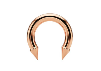 Rose gold horseshoe piercing jewelry with pointed ends