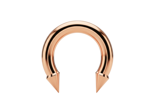 Rose gold horseshoe piercing jewelry with pointed ends