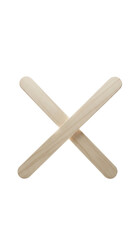 Two wooden popsicle sticks crossed
