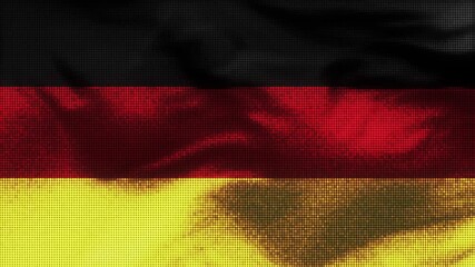 Germany flag with LED screen display. These videos are retro-style, realistic and 4K, and are perfect for creative projects. - Powered by Adobe