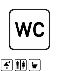Toilet icons set, toilet signs, WC signs – vector