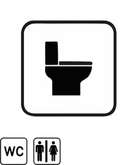Toilet icons set, toilet signs, WC signs – vector