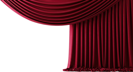 Red velvet stage curtain transparent background cutout png