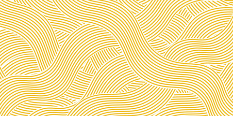 Yellow instant noodle, pasta and spaghetti texture with geometric wavy lines. Ramen, pasta vector pattern. Background abstract food illustrationmodern eps10