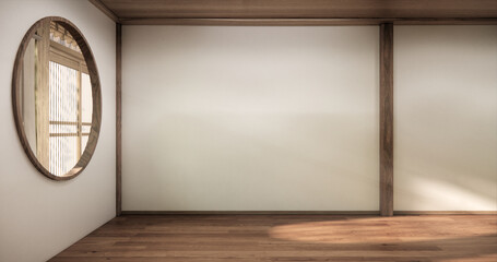 Architecture and interior concept Empty room and wood floor background 3D illustration rendering