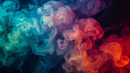 Powerful abstract emissions of colourful smoke energy