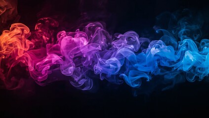 Obraz premium Powerful abstract emissions of colourful smoke energy