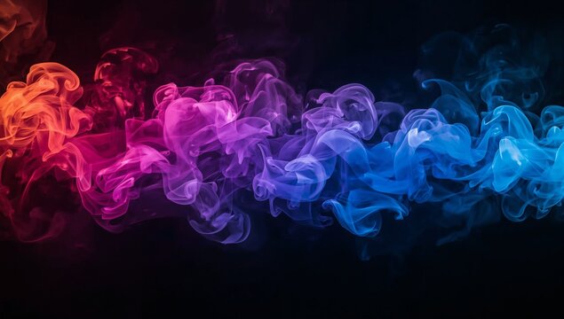Powerful abstract emissions of colourful smoke energy