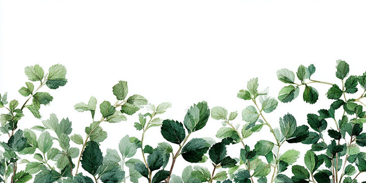 Watercolor botanical frame of fingerroot leaves forming a herbal border, great for natural health or cooking theme.