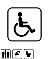 Toilet icons set, toilet signs, WC signs – vector