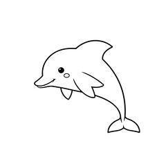 Playful Dolphin Sketch, Ocean Scene, Illustration, Fun Environment, Side View, Whimsical Concept