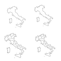 Obraz premium Italy contour map, vector sketch
