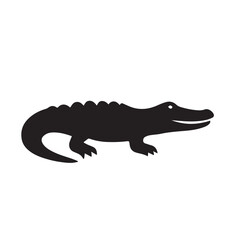 Minimalist Black Alligator Silhouette Icon

