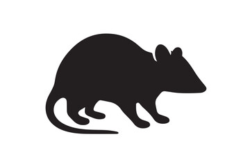 *Thinking...*

> **Describing the Silhouette**
> 
> The image is a stark, black silhouette of a rodent, likely a rat or mouse. My focus is on simplicity and identifying key visual elements for the ana