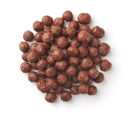 Top view of chocolate cereal balls